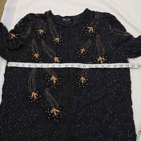 DIANE FREIS Long Sleeve  Silk Beaded and Sequin Evening Open Front Jacke… - Picture 5 of 9